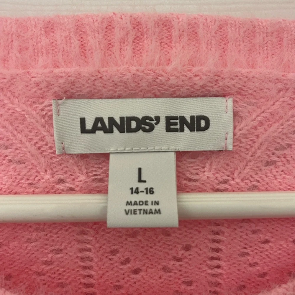 Land’s End Pink Women’s pullover, so soft a size 14/16 - Picture 3 of 6